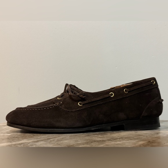 BALLY PATHY PLUME BROWN SUEDE BOAT SHOES 10 US $720 MOCCASINS FLATS